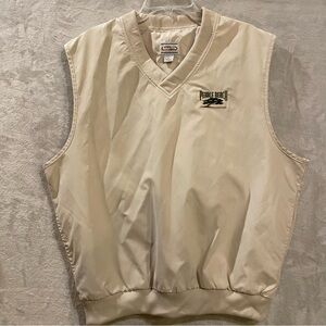 Pebble Beach Vest Men’s Large Tan Lined Golf Embroidered